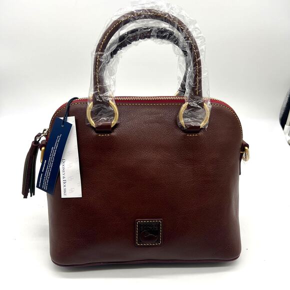 Dooney & Bourke Handbags Florentine Leather Domed Satchel Chestnut - Picture 1 of 16